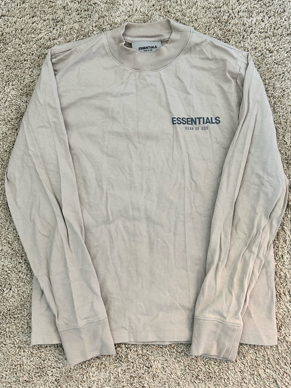 Essentials Long-Sleeve Crewneck Shirt - Sand